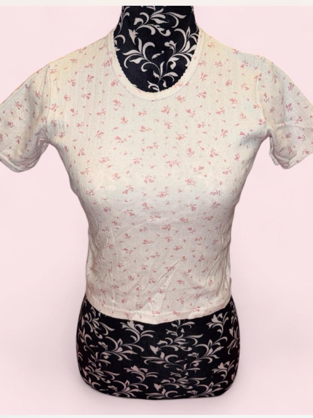 Brandy Melville floral baby tee